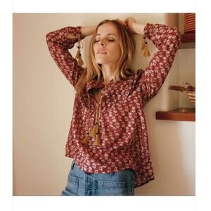 Doen Hamsa Top in Rust Block Size M